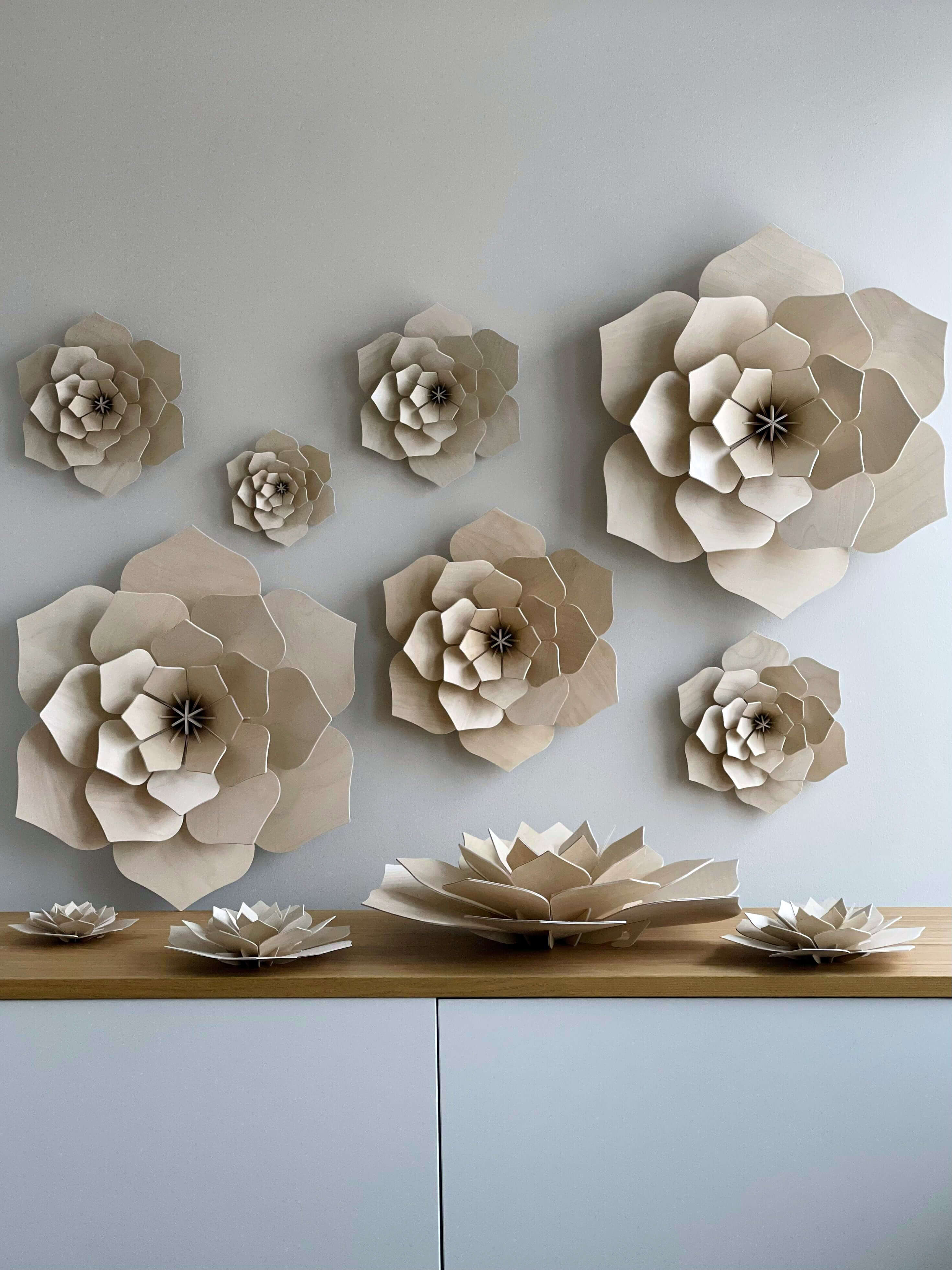 White Flowers On Wall
