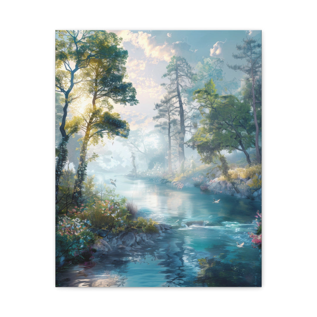 Serene Blue Landscape - Modern Oasis Sensory Design & Art Studio - Canvas