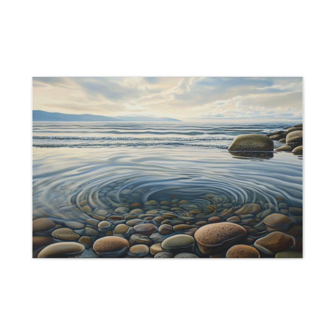 Serene Stone Waves - Modern Oasis Sensory Design & Art Studio - Canvas