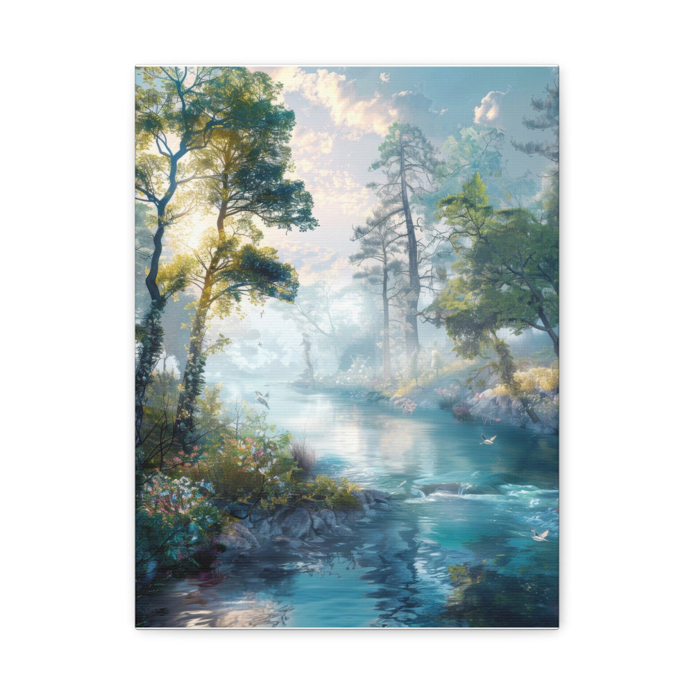 Serene Blue Landscape - Modern Oasis Sensory Design & Art Studio - Canvas