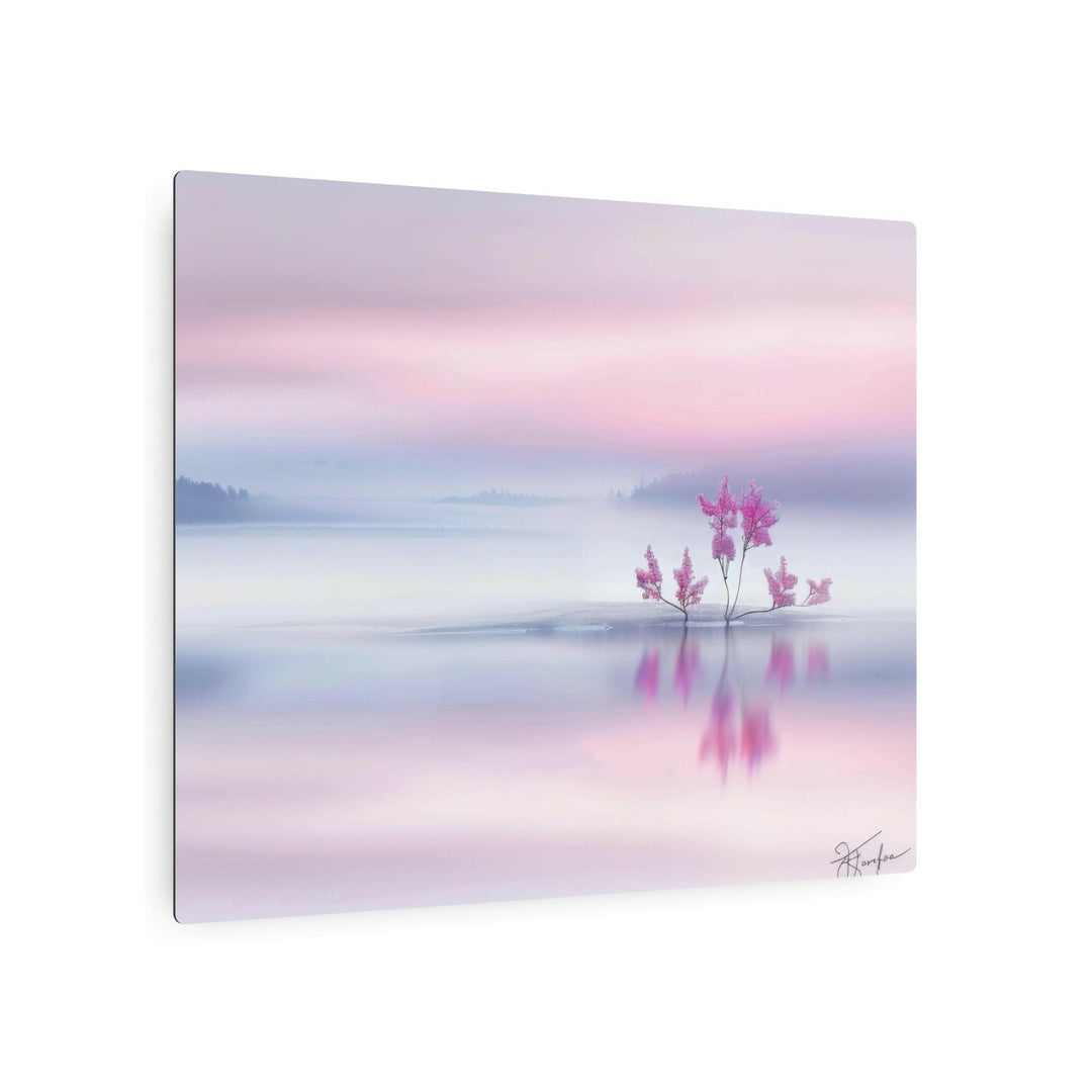 Serene Pink Landscape Metal Art - Modern Oasis Sensory Design & Art Studio - Home Decor
