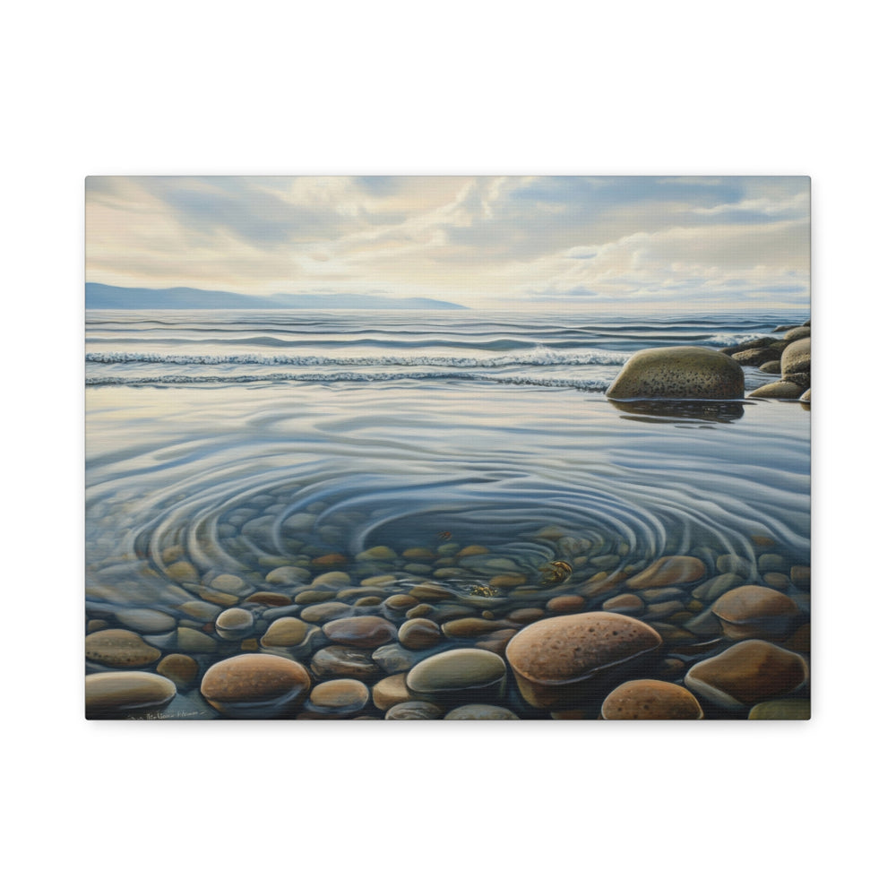 Serene Stone Waves - Modern Oasis Sensory Design & Art Studio - Canvas