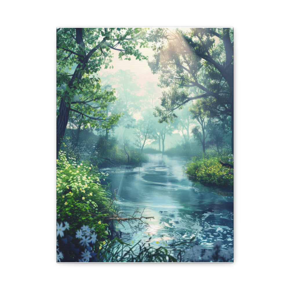 Serene Nature Pond - Modern Oasis Sensory Design & Art Studio - Canvas