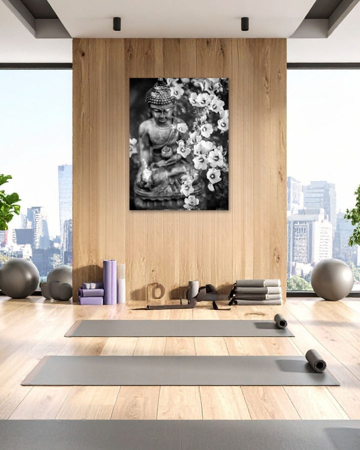 Black and White Buddha - Modern Oasis Sensory Design & Art Studio - Canvas