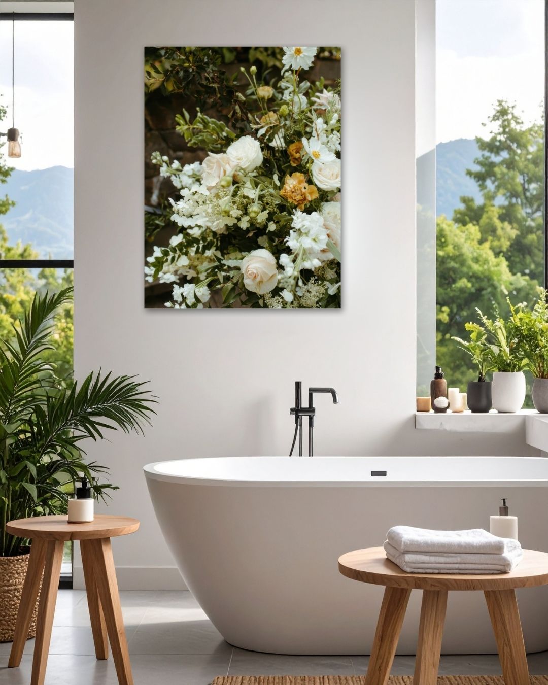 Zen White Blossom - Modern Oasis Sensory Design & Art Studio - Canvas