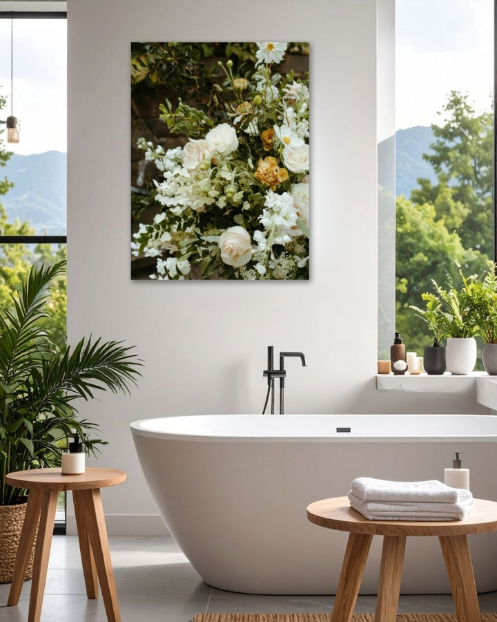 Zen White Blossom - Modern Oasis Sensory Design & Art Studio - Canvas