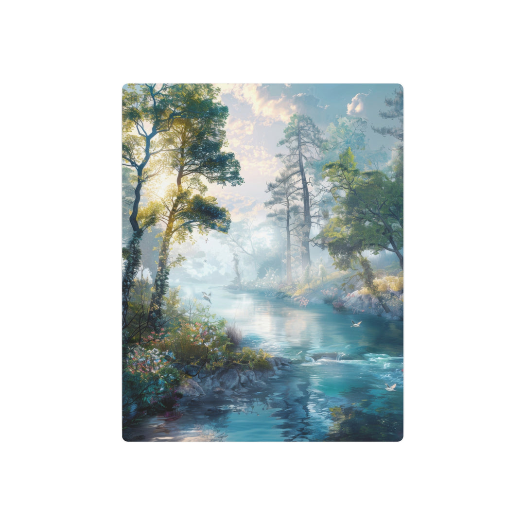 Serene Blue Landscape Metal Art - Modern Oasis Sensory Design & Art Studio - Home Decor