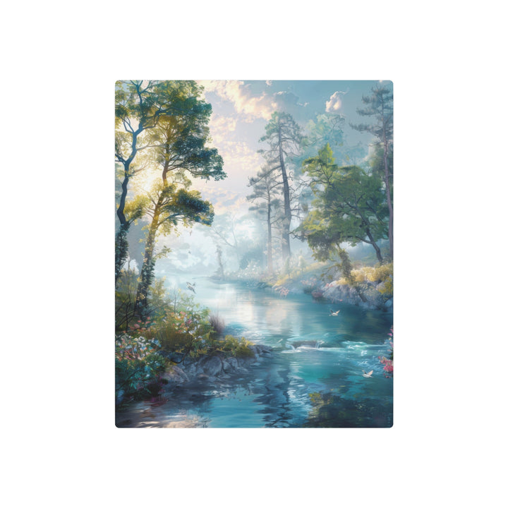 Serene Blue Landscape Metal Art - Modern Oasis Sensory Design & Art Studio - Home Decor