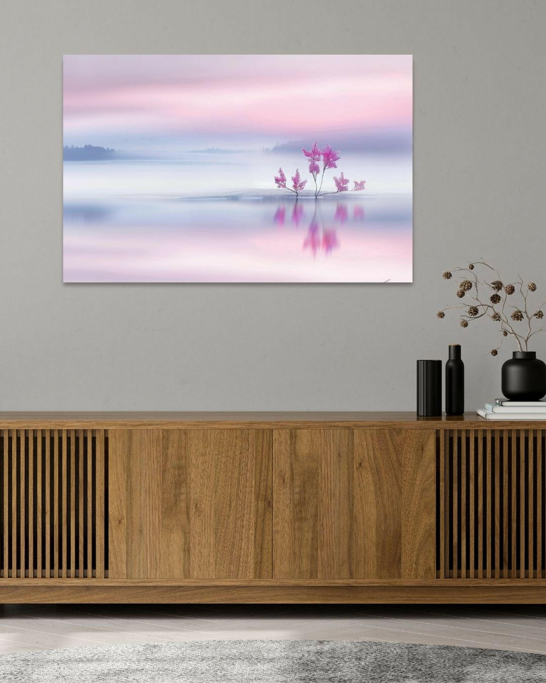 Serene Pink Landscape - Modern Oasis Sensory Design & Art Studio - Canvas