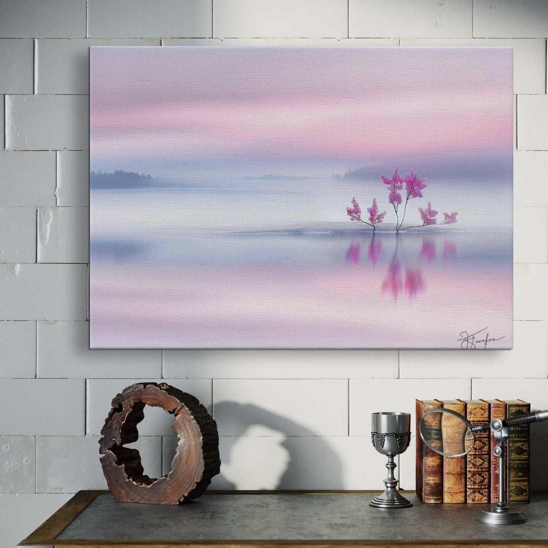 Serene Pink Landscape - Modern Oasis Sensory Design & Art Studio - Canvas