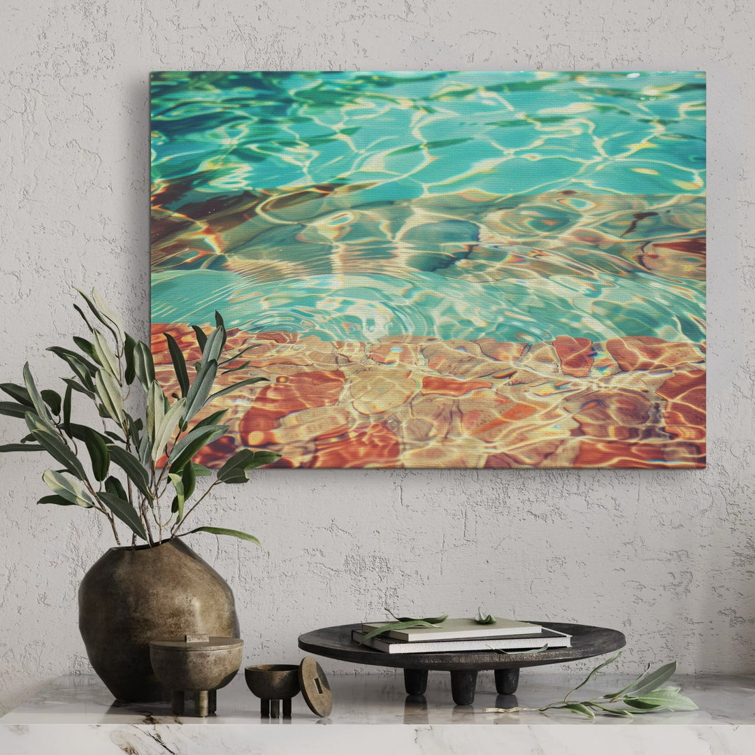 Tranquil Poolside - Modern Oasis Sensory Design & Art Studio - Canvas