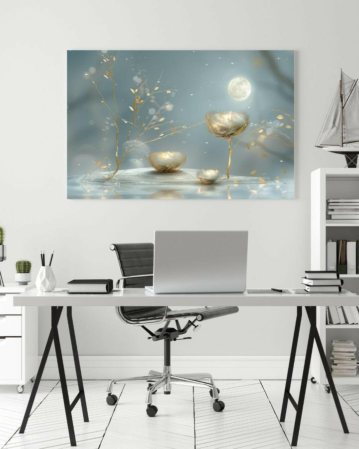 Serene Moonlit - Modern Oasis Sensory Design & Art Studio - Canvas