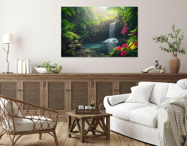 Tropical Waterfall Metal Art - Modern Oasis Sensory Design & Art Studio - Home Decor