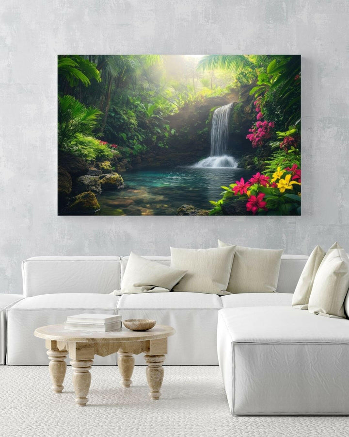Tropical Waterfall Metal Art - Modern Oasis Sensory Design & Art Studio - Home Decor