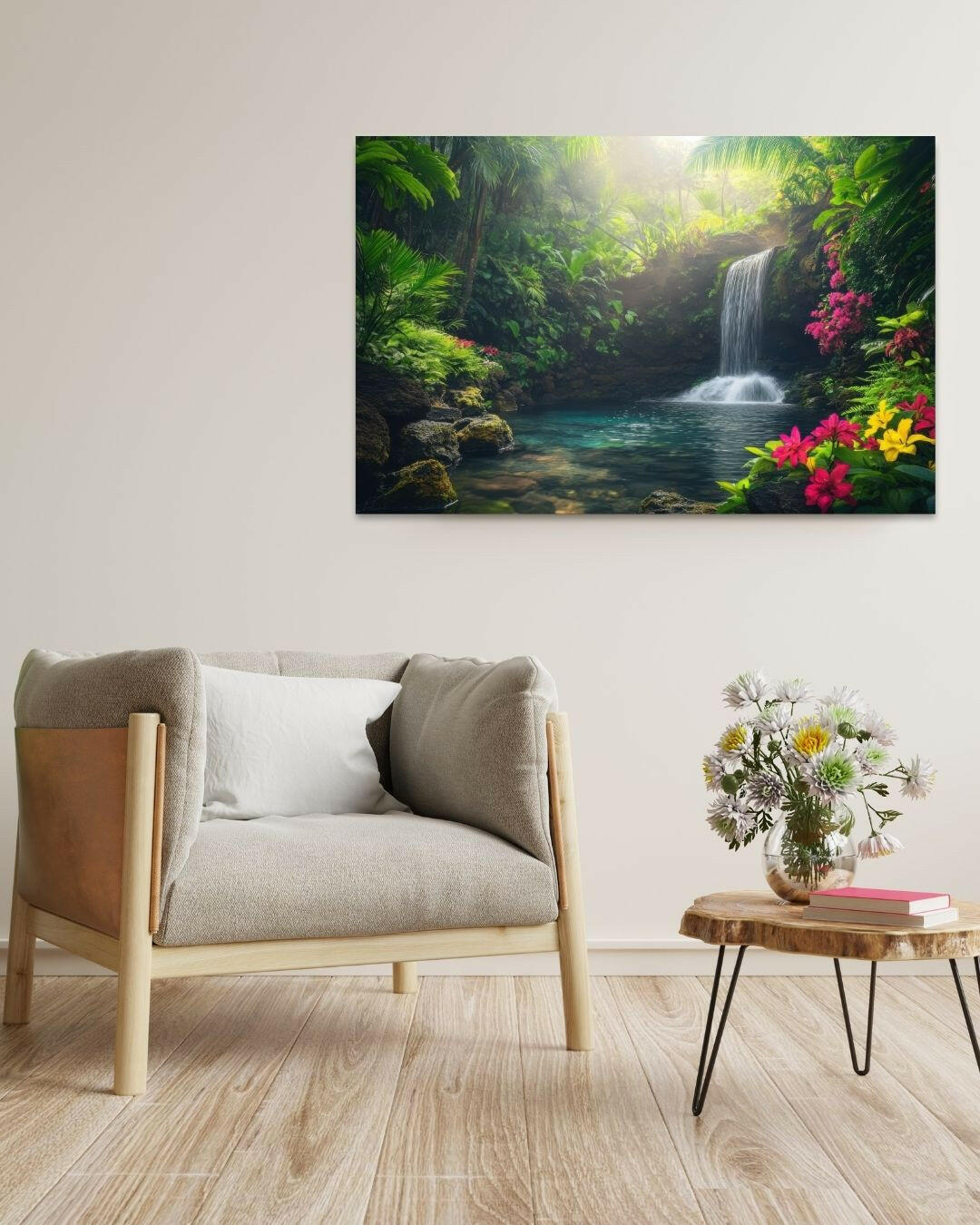 Tropical Waterfall Metal Art - Modern Oasis Sensory Design & Art Studio - Home Decor