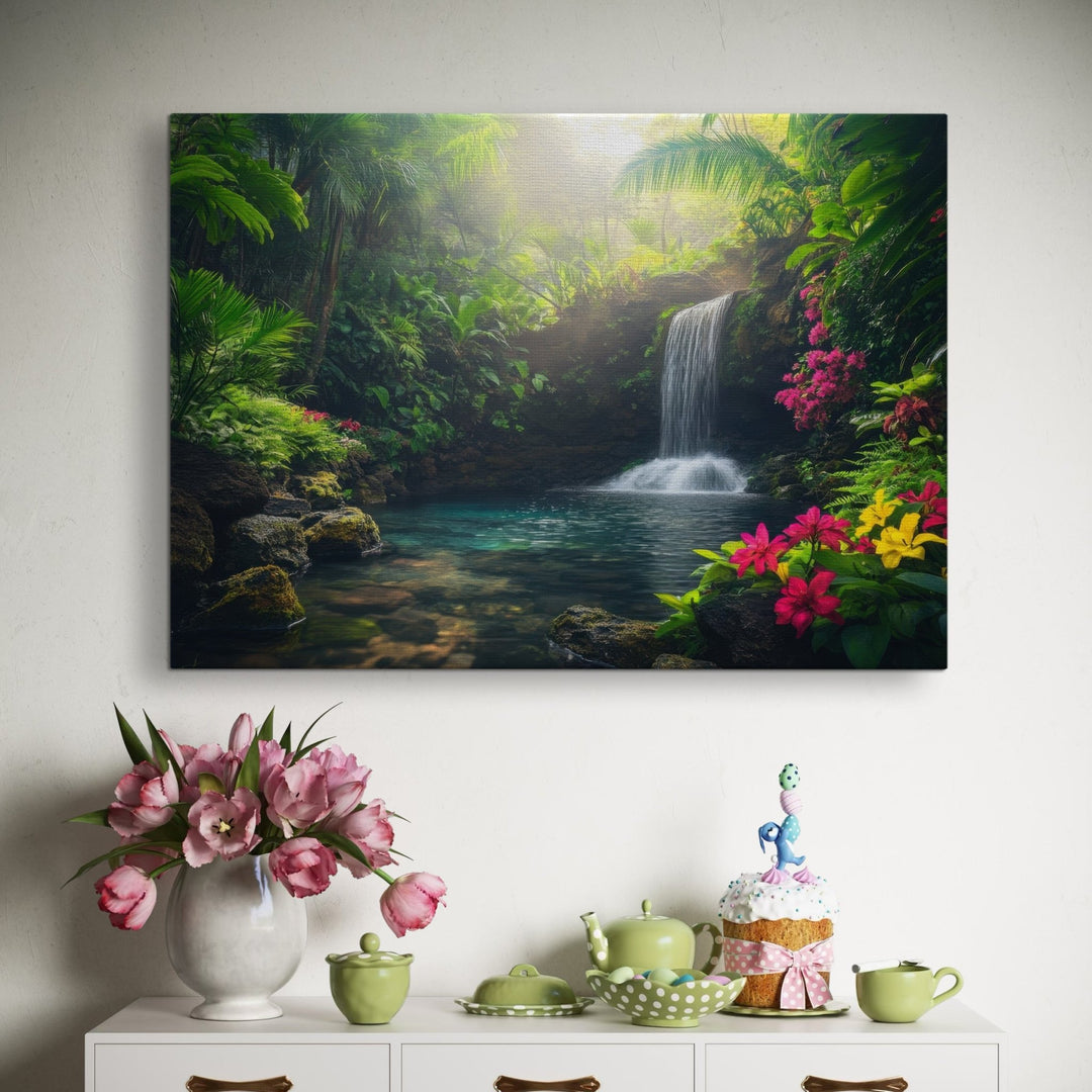 Tropical Waterfall Metal Art - Modern Oasis Sensory Design & Art Studio - Home Decor
