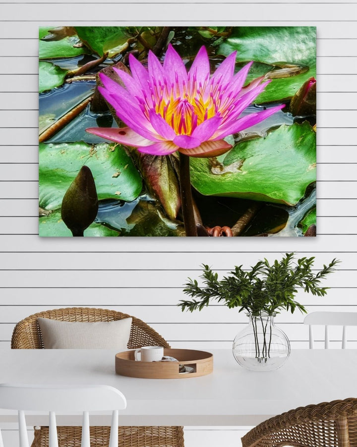Vibrant Water Lily - Modern Oasis Sensory Design & Art Studio - Canvas