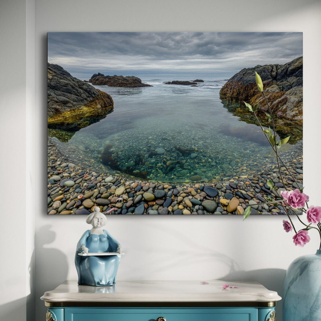 Serene Stone Waves - Modern Oasis Sensory Design & Art Studio - Canvas