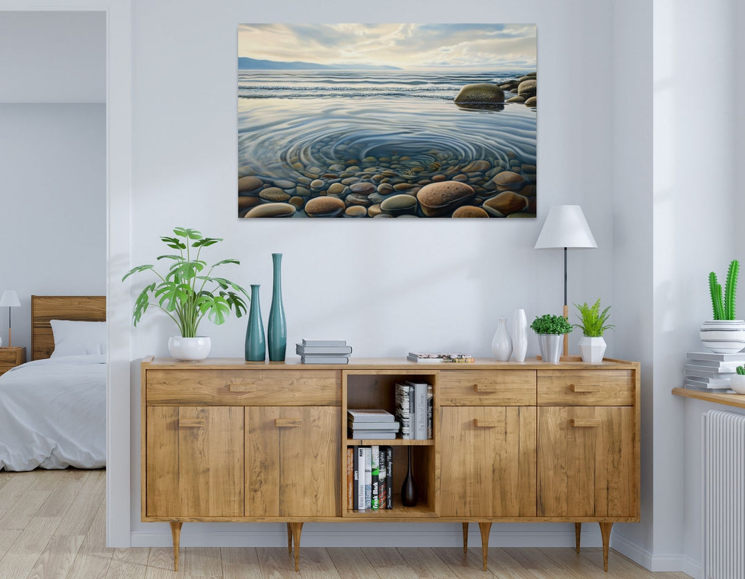 Serene Stone Waves - Modern Oasis Sensory Design & Art Studio - Canvas
