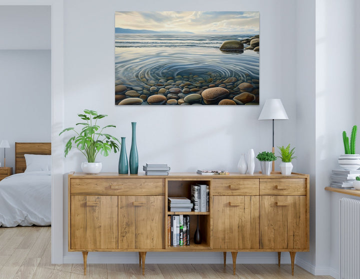 Serene Stone Waves - Modern Oasis Sensory Design & Art Studio - Canvas
