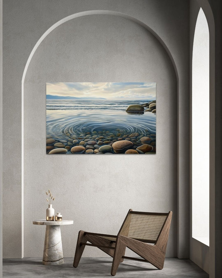 Serene Stone Waves - Modern Oasis Sensory Design & Art Studio - Canvas