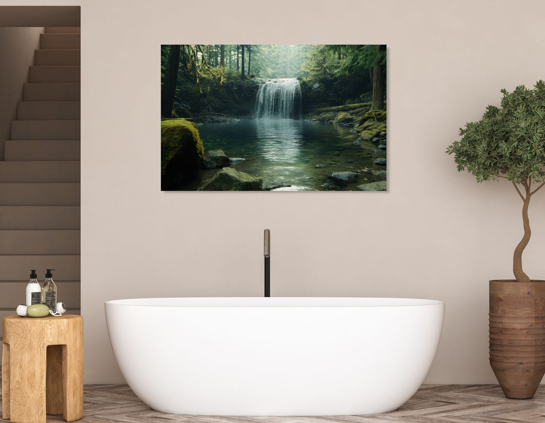 Serene Waterfall Metal Art - Modern Oasis Sensory Design & Art Studio - Home Decor