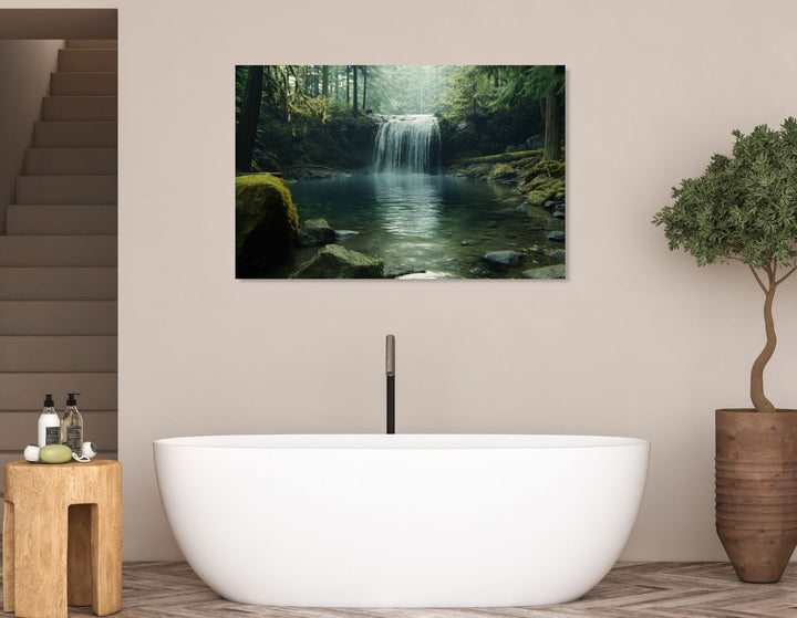 Serene Waterfall Metal Art - Modern Oasis Sensory Design & Art Studio - Home Decor