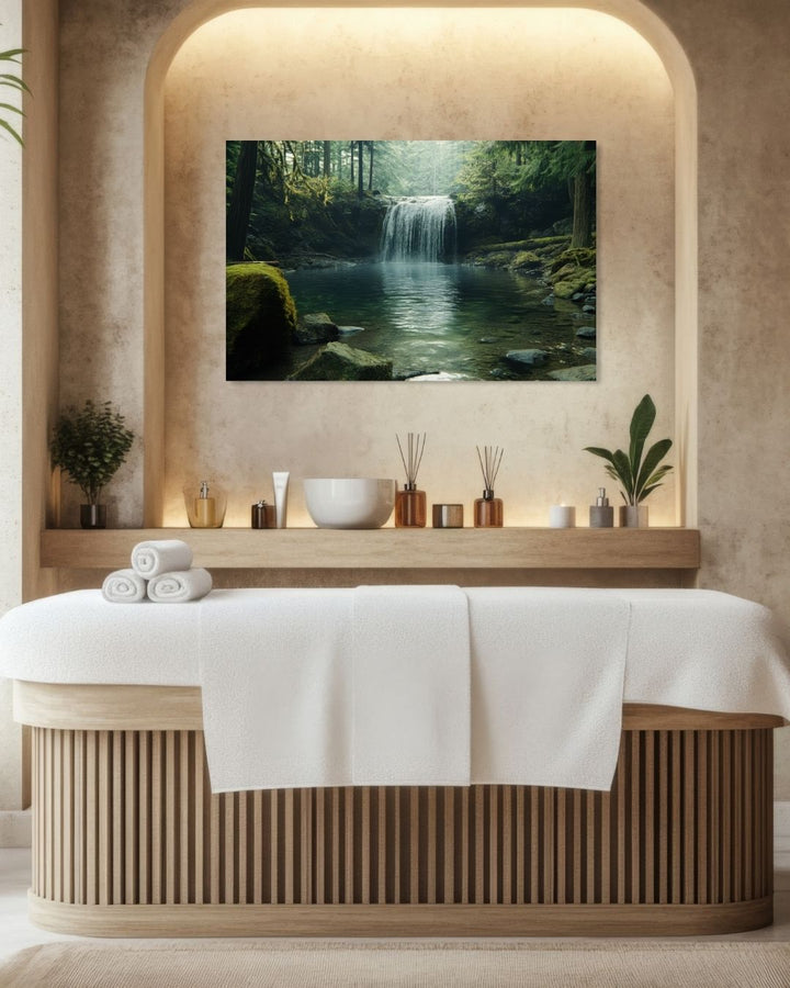 Serene Waterfall - Modern Oasis Sensory Design & Art Studio - Canvas