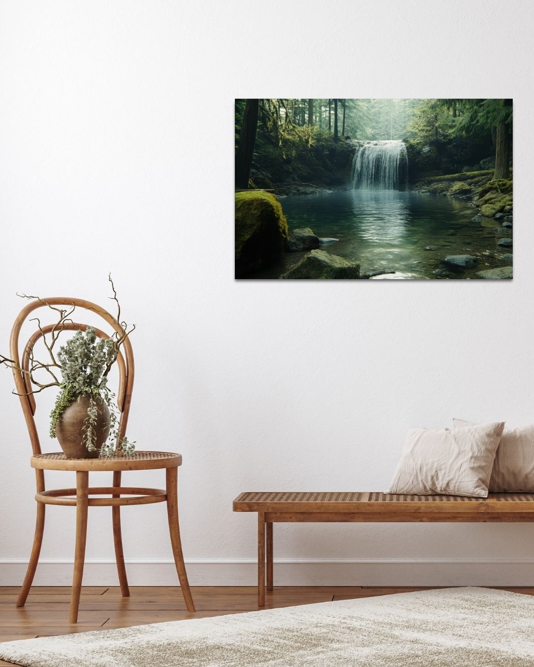 Serene Waterfall - Modern Oasis Sensory Design & Art Studio - Canvas