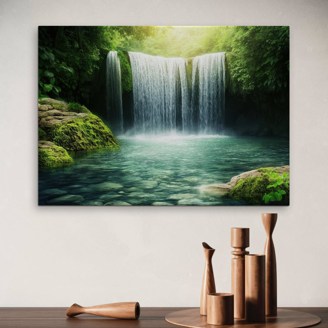 Tranquil Waterfall Metal Art - Modern Oasis Sensory Design & Art Studio - Home Decor