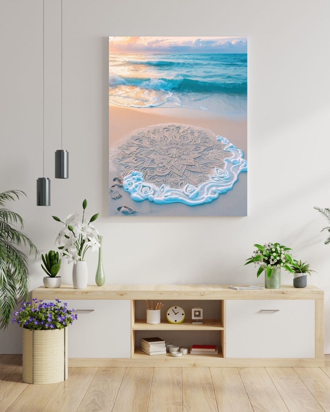Serene Beach Waves Metal Art - Modern Oasis Sensory Design & Art Studio - Home Decor