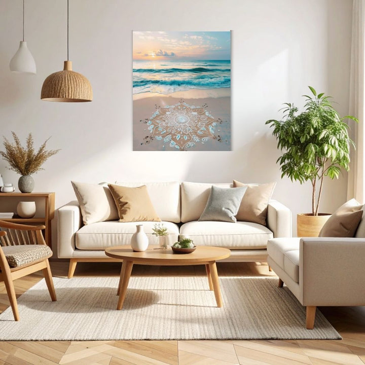 Beach Mandala Metal Art - Modern Oasis Sensory Design & Art Studio - Home Decor