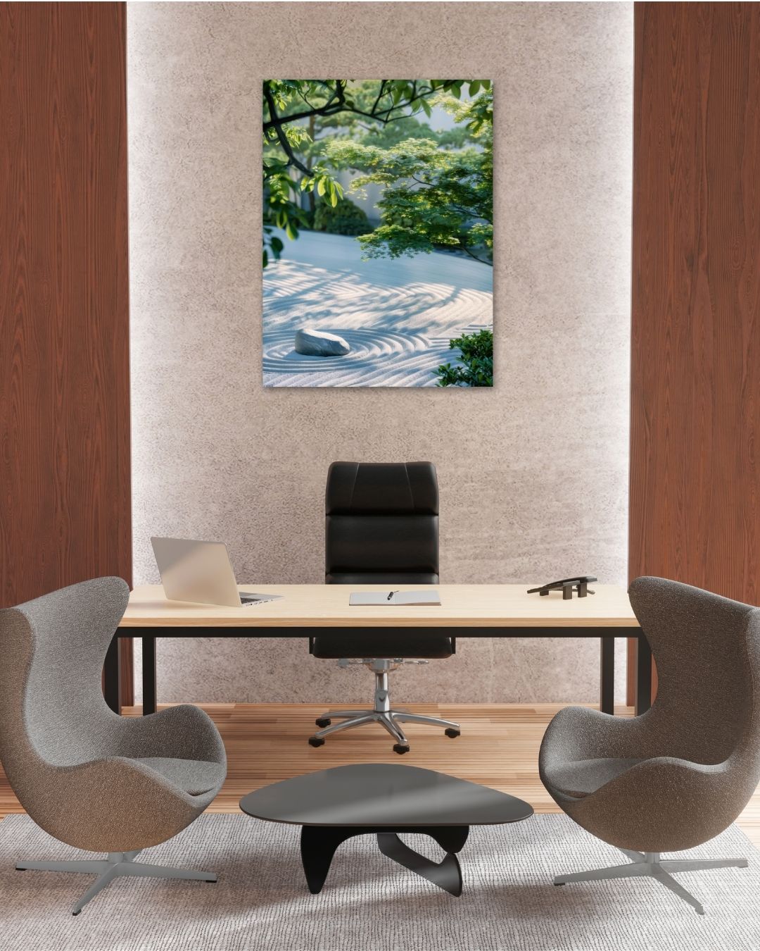 Serene Zen Garden - Modern Oasis Sensory Design & Art Studio - Canvas