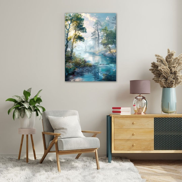 Serene Blue Landscape - Modern Oasis Sensory Design & Art Studio - Canvas