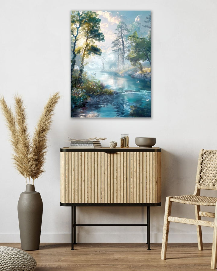 Serene Blue Landscape - Modern Oasis Sensory Design & Art Studio - Canvas