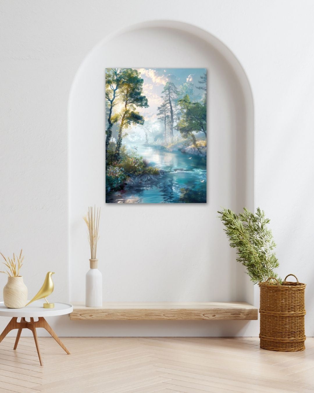 Serene Blue Landscape - Modern Oasis Sensory Design & Art Studio - Canvas