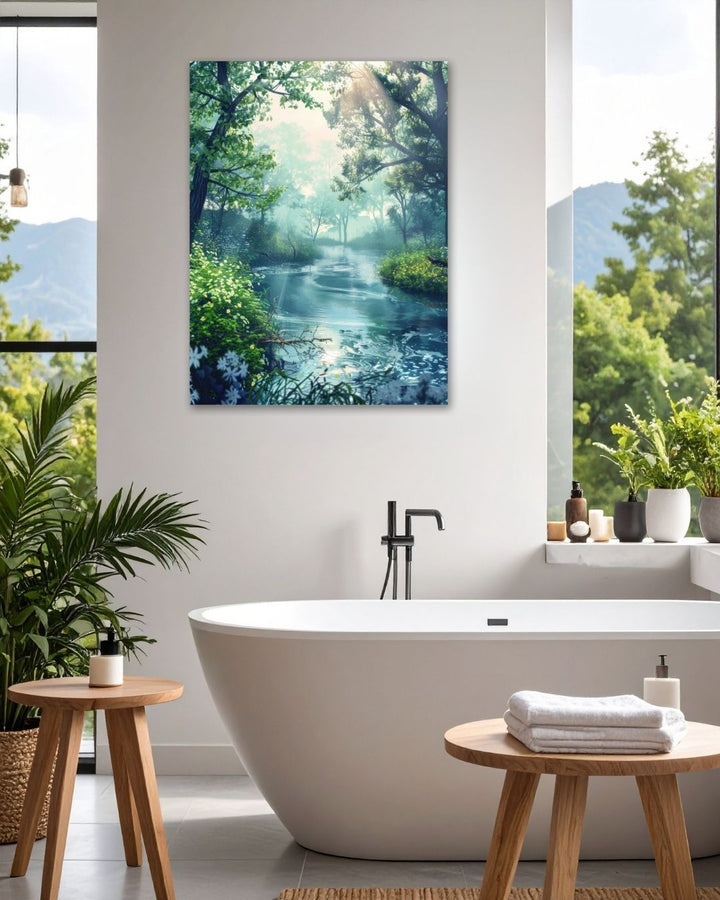 Serene Nature Pond - Modern Oasis Sensory Design & Art Studio - Canvas