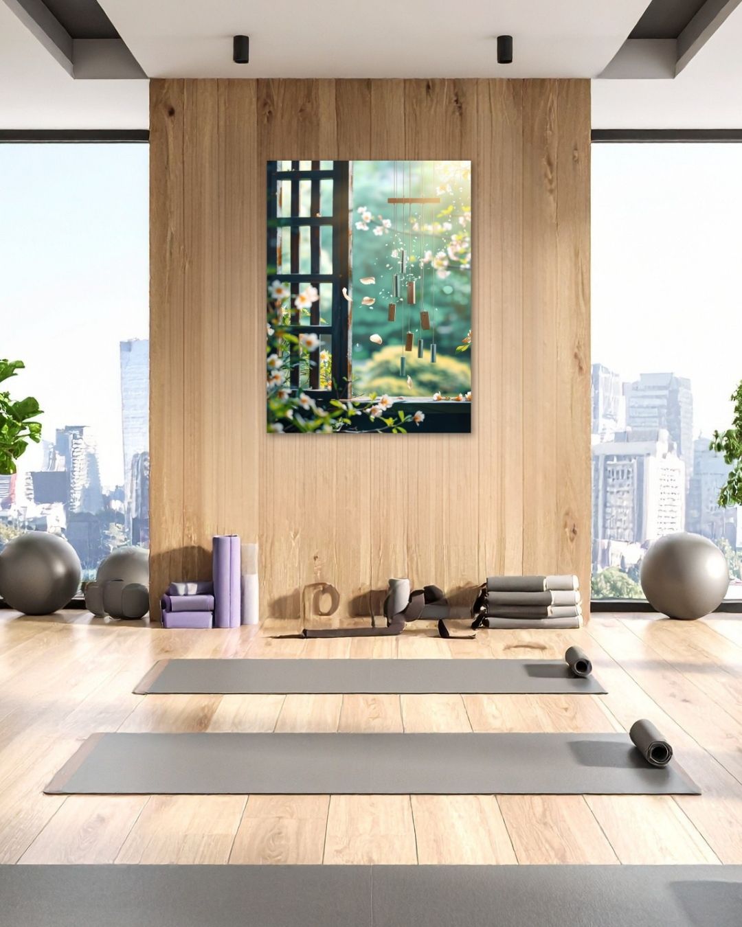 Serene Floral Chimes - Modern Oasis Sensory Design & Art Studio - Canvas