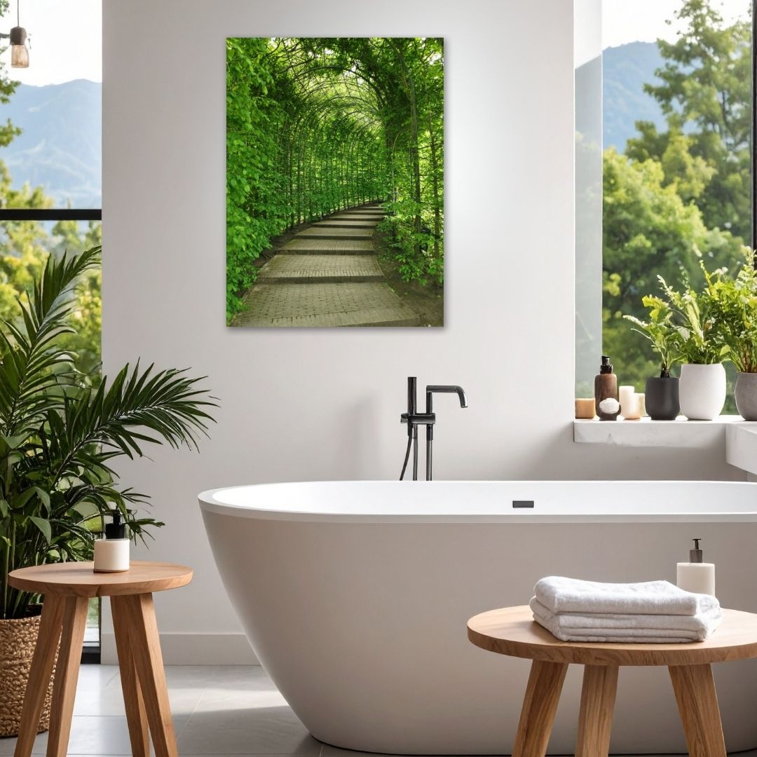 Serene Green Path - Modern Oasis Sensory Design & Art Studio - Canvas