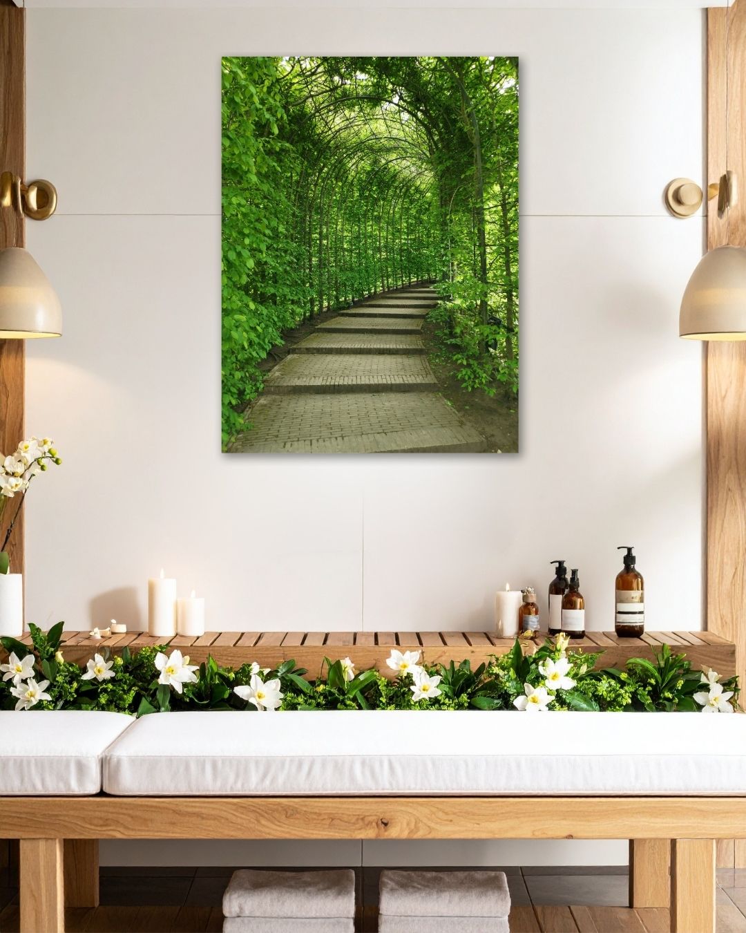 Serene Green Path - Modern Oasis Sensory Design & Art Studio - Canvas