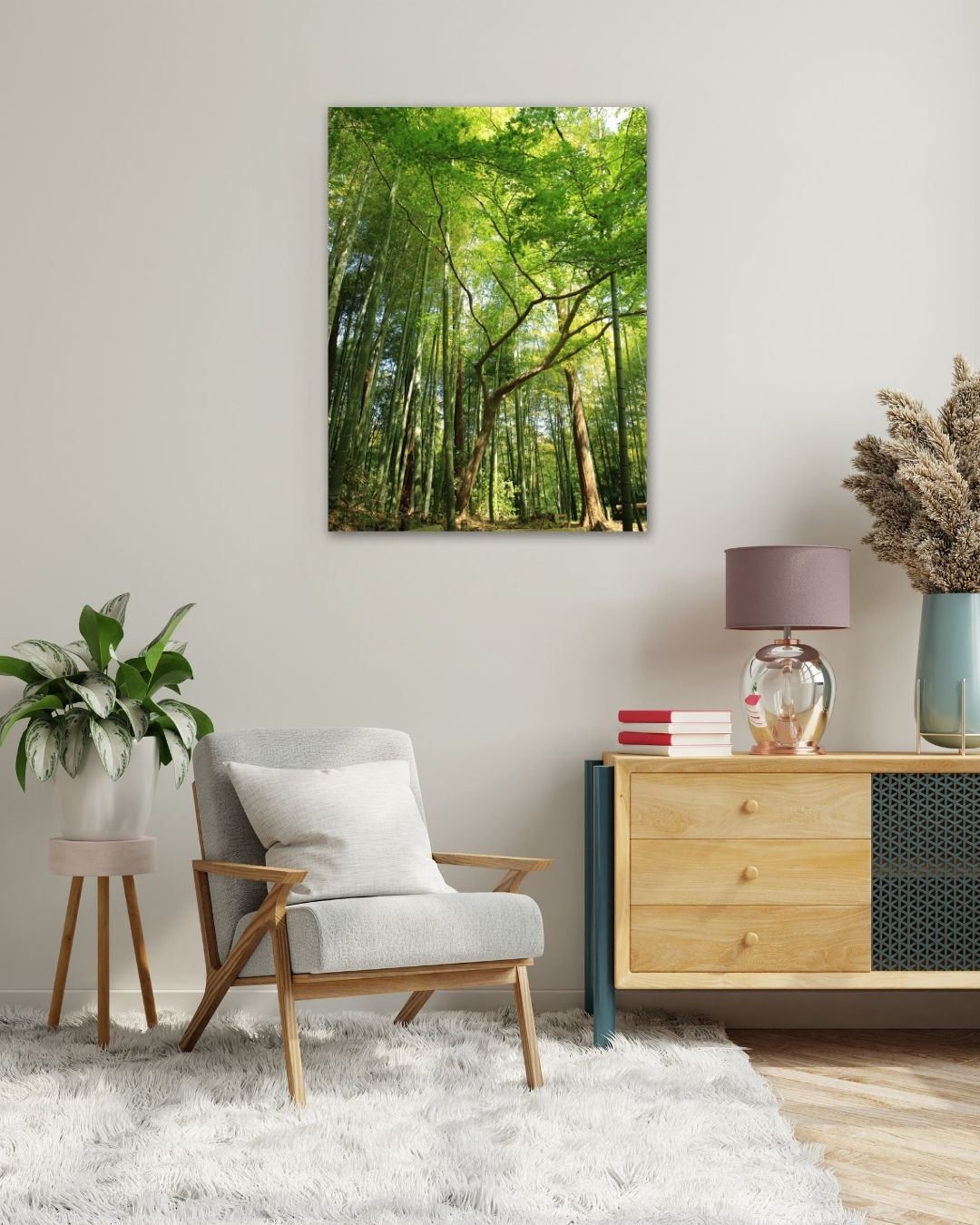Green Bamboo Forest - Modern Oasis Sensory Design & Art Studio - Canvas