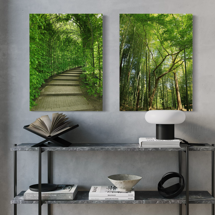 Serene Green Path Metal Art