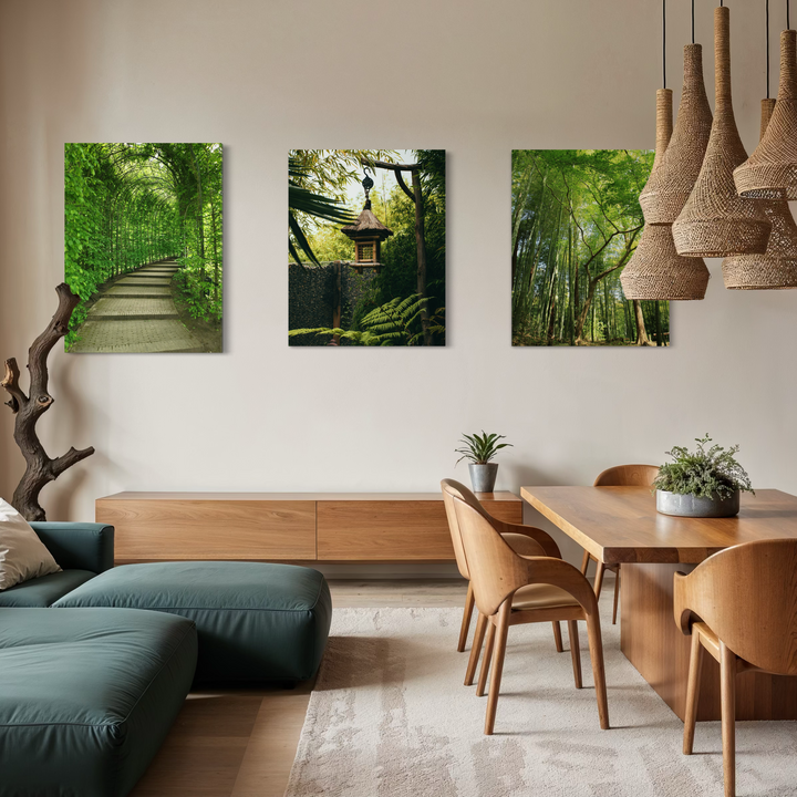 Serene Green Path Metal Art