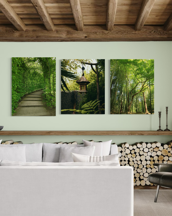 Serene Green Path Metal Art