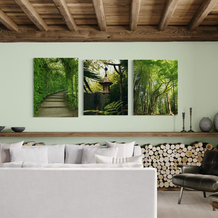 Serene Green Path Metal Art