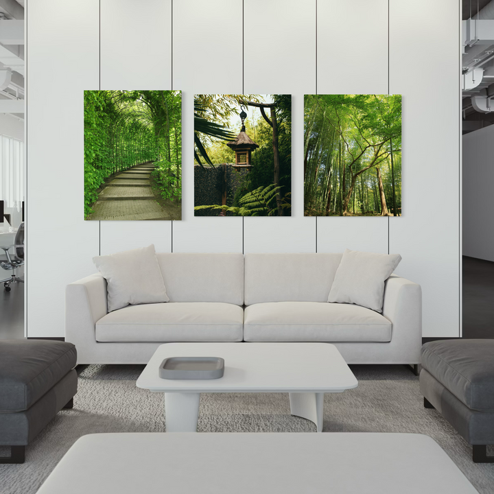 Serene Green Path Metal Art