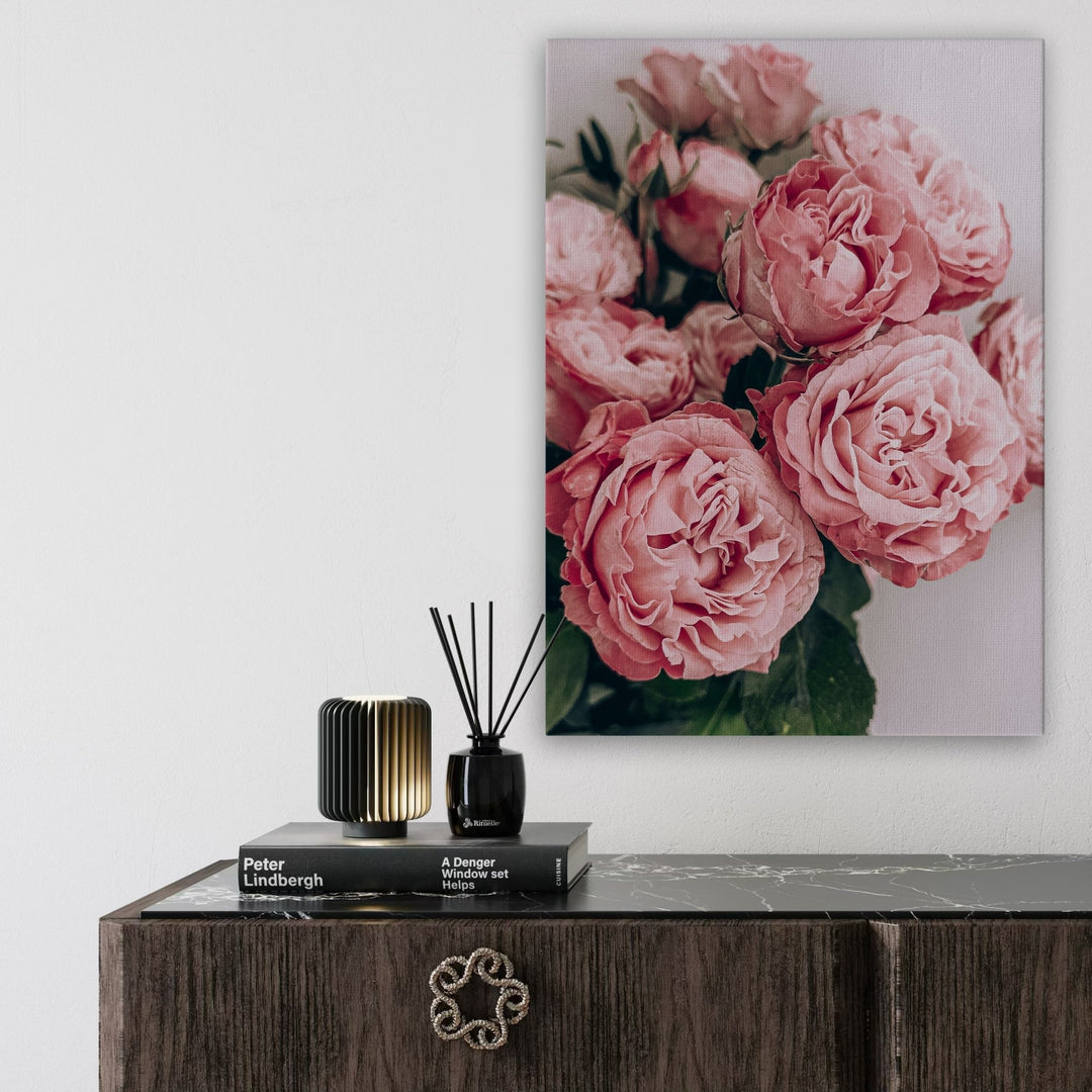 Metallic Roses Painting Pink Blooming Roses Metal Art | Modern Oasis Design Studio