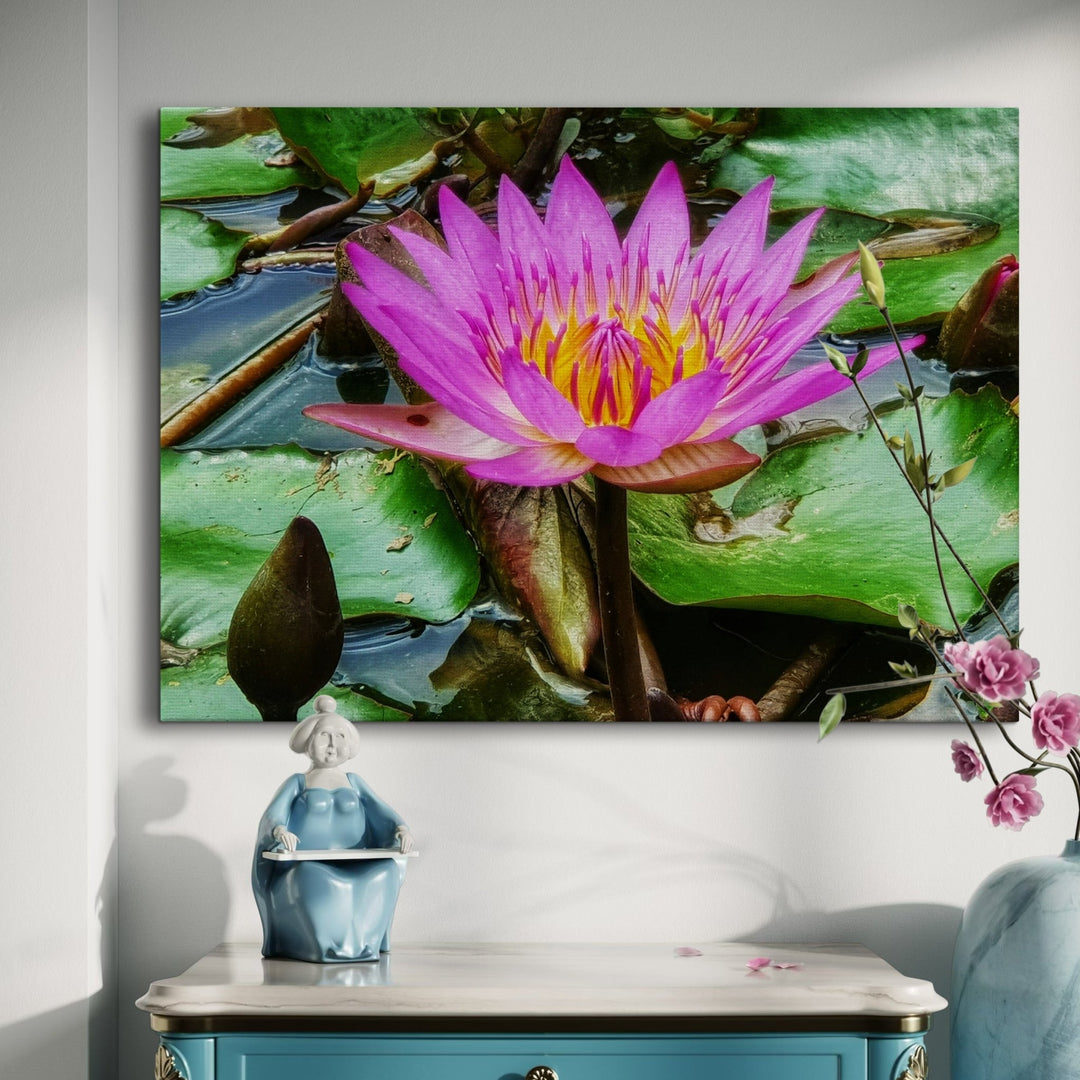 Vibrant Water Lily - Modern Oasis Sensory Design & Art Studio - Canvas