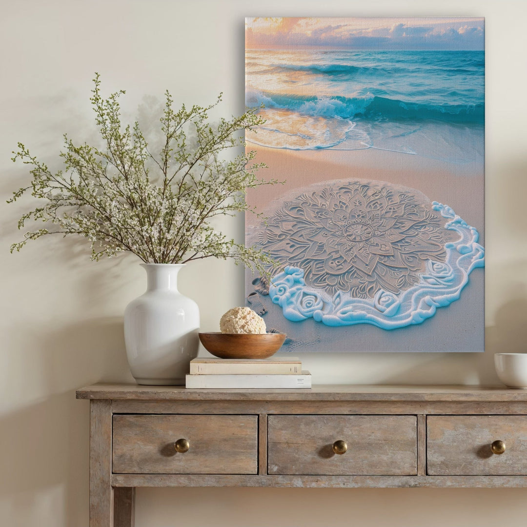 Serene Beach Waves - Modern Oasis Sensory Design & Art Studio - Canvas