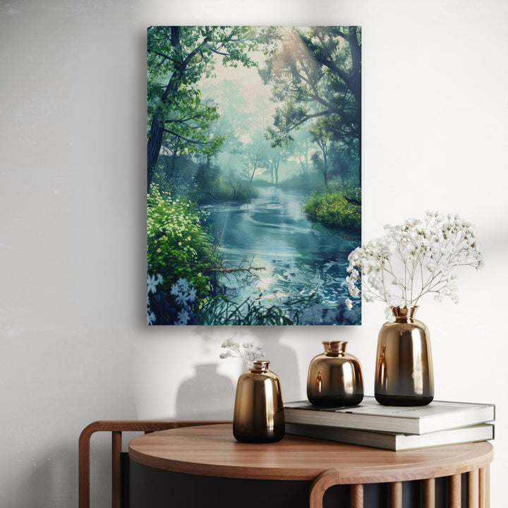Serene Nature Pond - Modern Oasis Sensory Design & Art Studio - Canvas